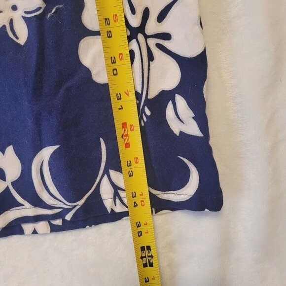 Shannon Marie Blue White Hawaiian Hibiscus Floral Spaghetti Strap Dress Size XL - Picture 8 of 8